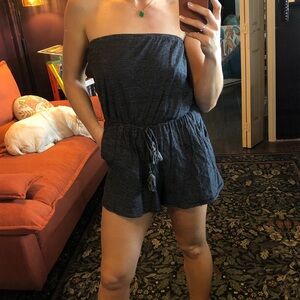 Mossimo Supply Co. Navy and White Romper